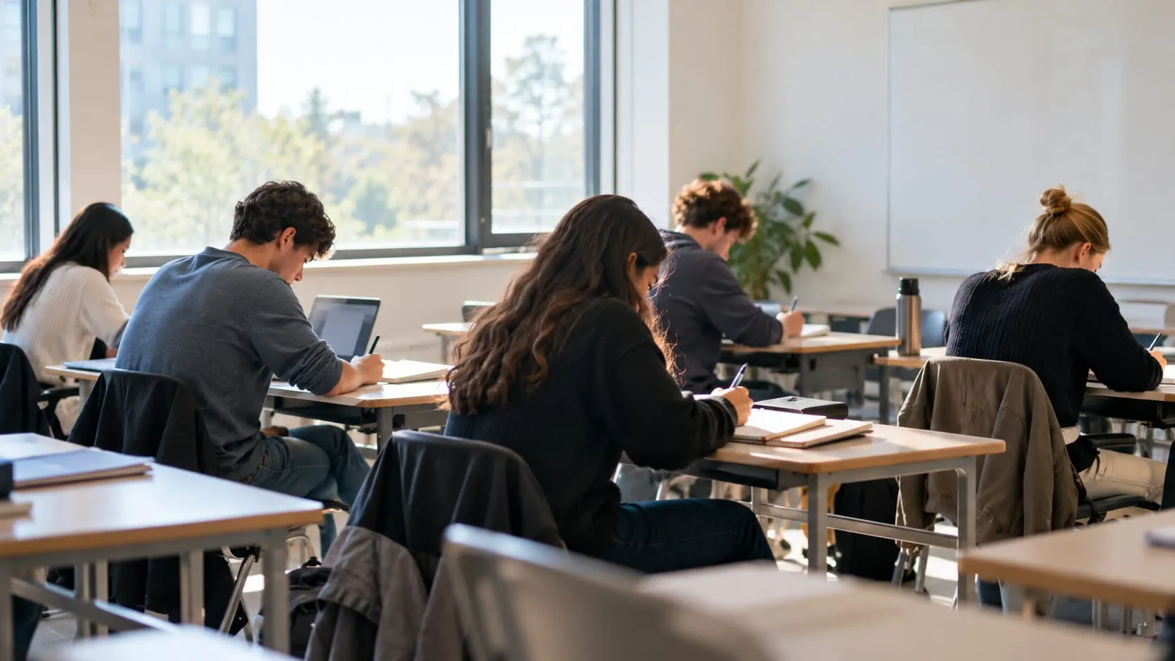Students at work in a classroom