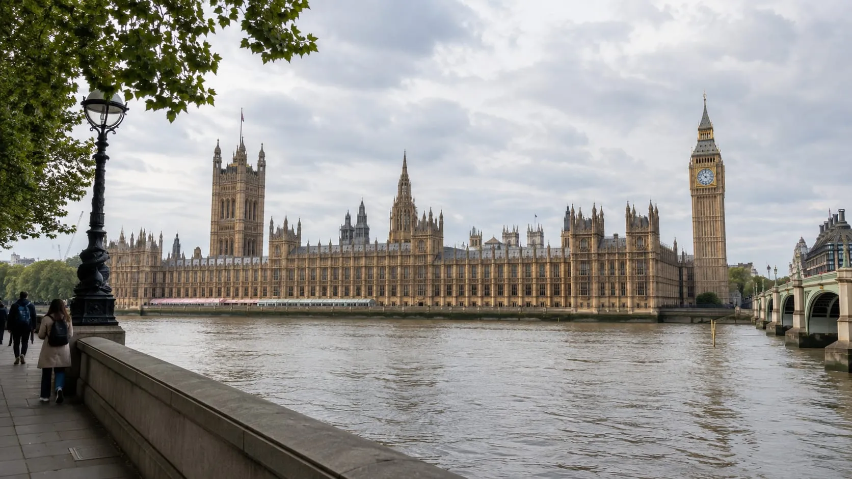 The Palace of Westminster and Big Ben across the River Thames in London